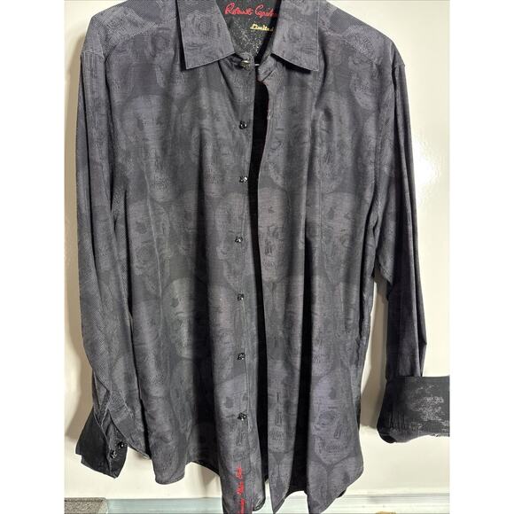 Robert Graham Very Rare 53 Of 188 Men’s 2XL (fits Like L/XL) Black Gray Skull - Picture 1 of 9